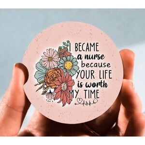 Set of 2 Car Coasters,‎ I Became A Nurse Car Coaster, Neoprene Car Coaster